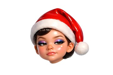 girl in santa claus hat