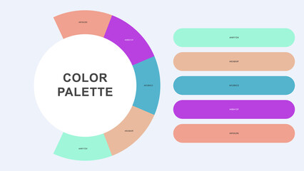 Pastel Color Palette Infographic – Modern Circular Chart with Hex Codes Vector