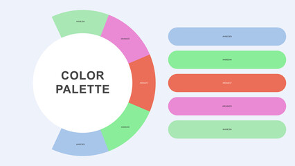Pastel Color Palette Infographic – Modern Circular Chart with Hex Codes Vector