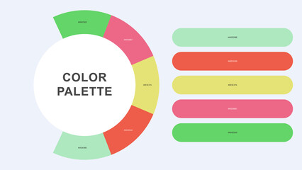 Pastel Color Palette Infographic – Modern Circular Chart with Hex Codes Vector