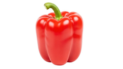 Vibrant red bell pepper isolated PNG, fresh vegetable on transparent background for healthy eating and cooking concepts