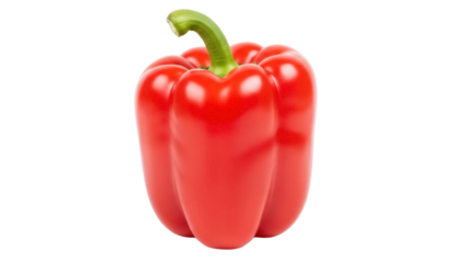Vibrant red bell pepper isolated PNG, fresh vegetable on transparent background for healthy eating and cooking concepts