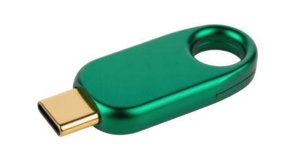 Isolated Green USB Type-C Thumb Drive for Data Storage and Portability, Computer Peripheral