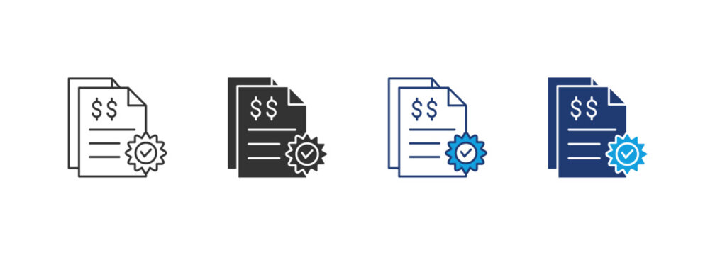 Invoice Icon Set Multiple Style Collection