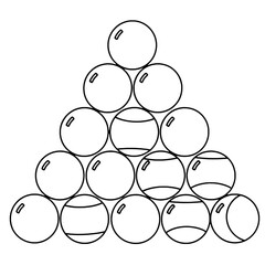 Billiard and Pool Game Line Art Illustration Set
