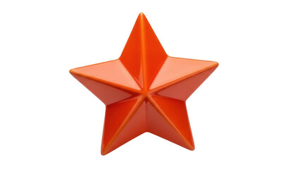 Isolated Orange three dimensional star with bevel edging for decoration or celebration purpose