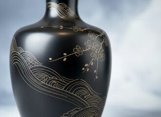 桜の花の描かれた壺