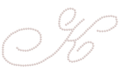 White Pearls Alphabet Letter K Luxury Text Design Vector Illustration.