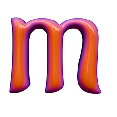 Alphabet number and symbol 3D Word Title Luminous Minty Digital Sphere