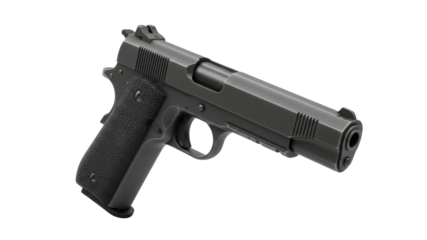 Black Handgun Pistol Isolated on White Background