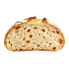 Comforting slice of rustic sourdough bread with golden brown crust