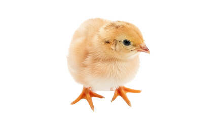 Adorable fluffy yellow chick PNG isolated on transparent background, cute baby chicken for Easter and spring designs