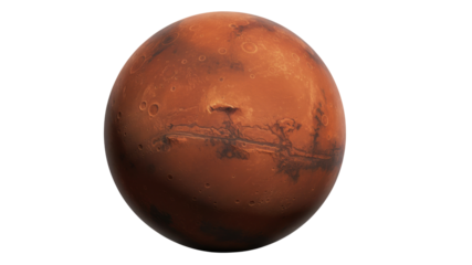 Mars Planet 3D Render Isolated on White Background