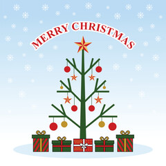 Christmas tree with gifts vector illustration 