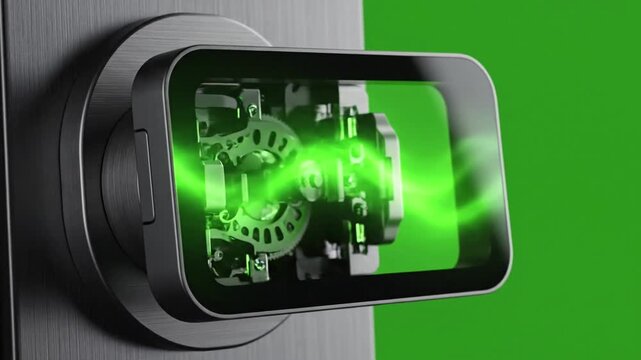 Secure Home Entry Point with smart lock (no entry codes effect videos Mission Smart Home Devices (real life environments) style