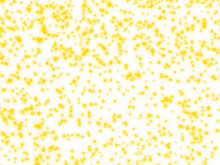 A vibrant yellow abstract pattern with scattered starburst shapes on a black background illustration