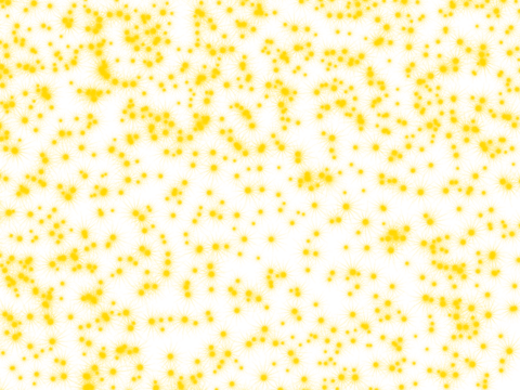 A vibrant yellow abstract pattern with scattered starburst shapes on a black background illustration - Powered by Adobe