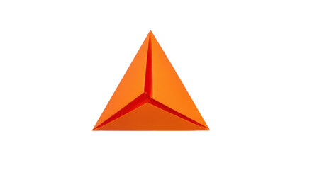 Fototapeta premium Isolated Orange Triangular Pyramid Geometric Shape on White Background