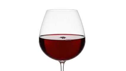 Elegant glass of red wine isolated on transparent background, alcoholic beverage for celebrations and special occasions PNG