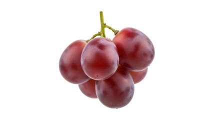 Isolated bunch of fresh red grapes with stem, a healthy fruit with sweet flavor for dessert