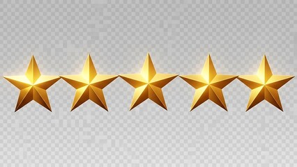 Fototapeta premium Five golden stars in a row