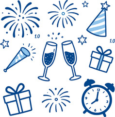 new year celebration icons
