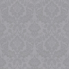 Silver Damask Fabric Texture