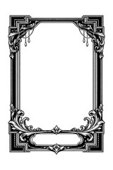 Ornate gothic frame set with star emblem, Transparent Background