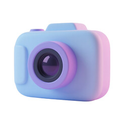 Soft 3d camera icon with lens isolated on transparent background for photo editing apps, content creation tools, social platforms, presentations, and modern UI interfaces