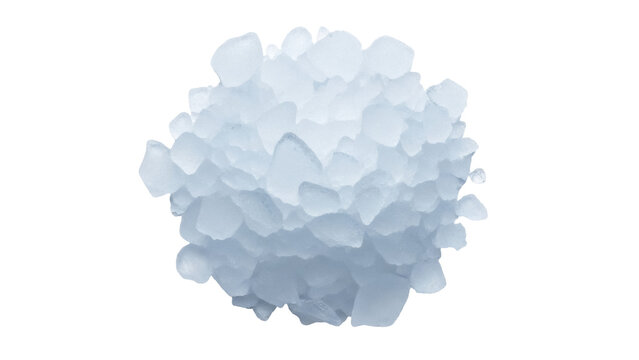 Isolated pile of crushed ice cubes ready for a cocktail or refreshment, transparent look