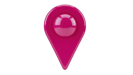 Magenta map pointer isolated PNG on transparent background, location pin for navigation and travel apps