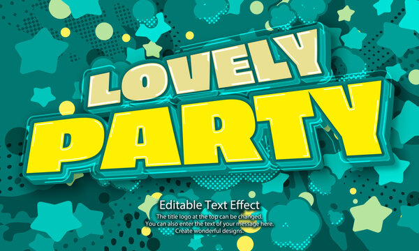 [Editable Text Effect Logo] &rdquo;lovely Party  Logo&rdquo; The title logo style is  A cute, adorable, pop and casual background with a glossy and dynamic pop logo style..