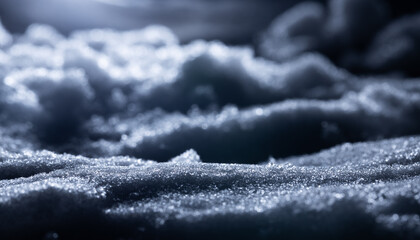 Snow close-up on a dark background. melting ice. 