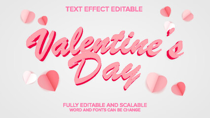 valentine day text effect vector editable
