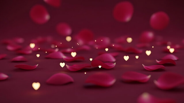 Valentine romantic background wallpaper with hearts on solid background