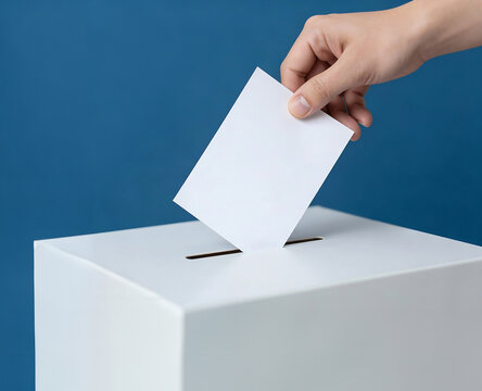 Une main qui met un bulletin de vote dans l'urne