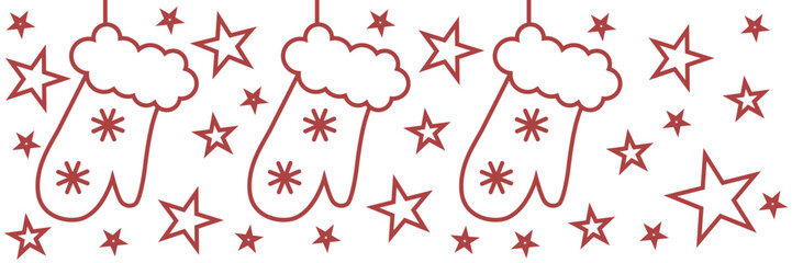 PrintChristmas seamless pattern with New Year's socks and stars. Minimalistic illustration scales well. EPS 10.