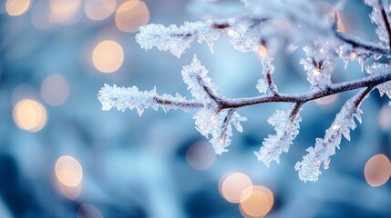 icy blue and white winter bokeh lights .