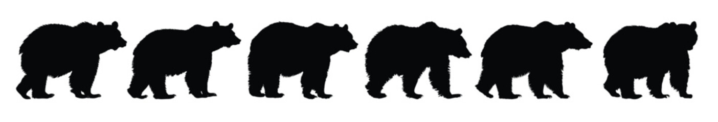 Obraz premium grizzly bear silhouette bundle black bear black clipart 