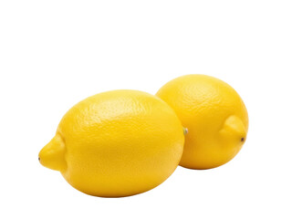 Isolated Pair of Vibrant Yellow Lemons for Zesty Flavor and Vitamin C Infusion Design