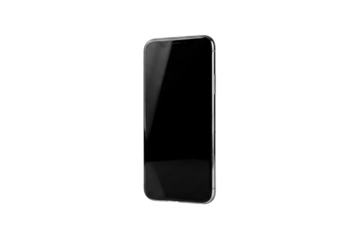 Sleek modern smartphone with a blank screen, transparent background