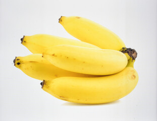 Banana Bunch Isolated on White Background, Tropical Fruit Rich in Potassium and Natural Energy...