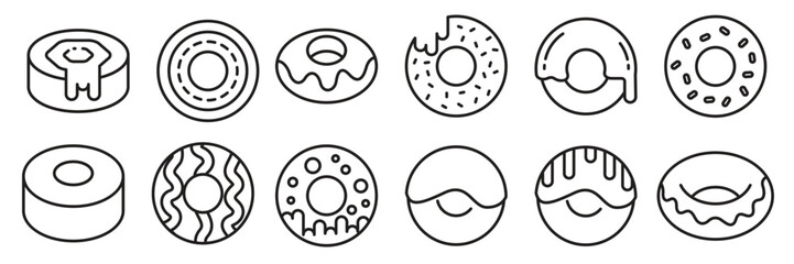 doughnut line icons