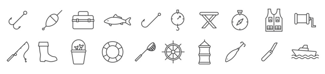 Obraz premium fishing tackle vector illustration