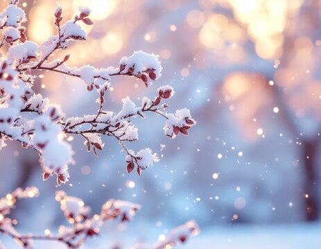 pemandangan pohon yang di selimuti salju