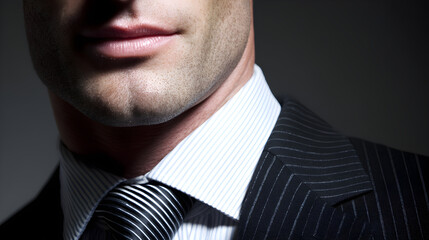 Man wearing business suit and tie showing professionalism