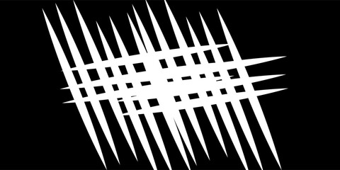 White shredded paper scraps, strips isolated on black background with clipping path, top view