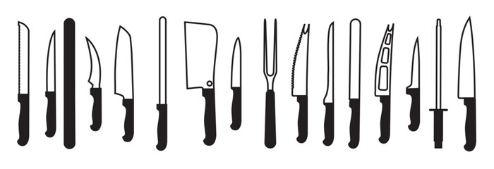 kitchen icon vector set knive illustration sign collection © Xkkla