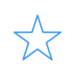 Vibrant Neon 5 Point Star Outline with Glowing Light Effect. PNG element  
