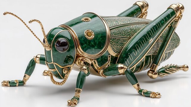 green grasshopper on a wooden surface